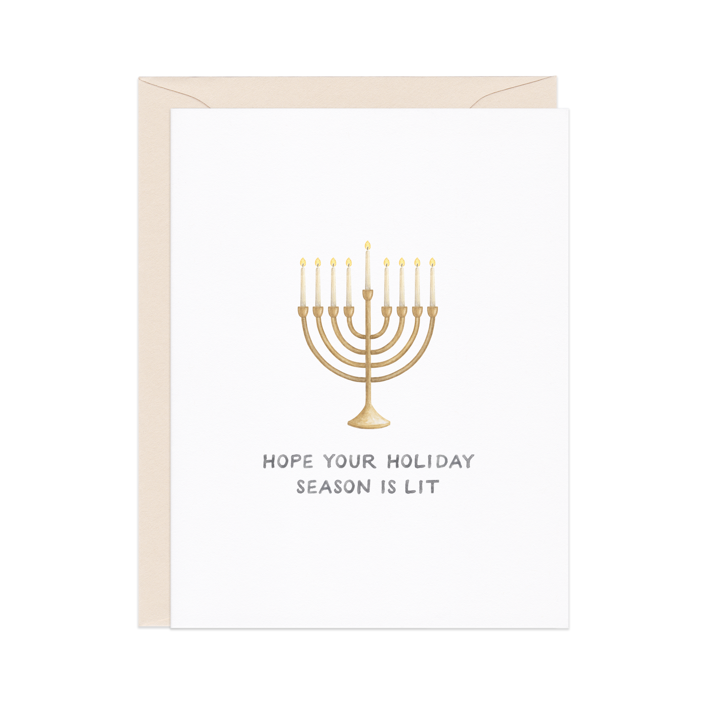 Lit Menorah — Hanukkah Card