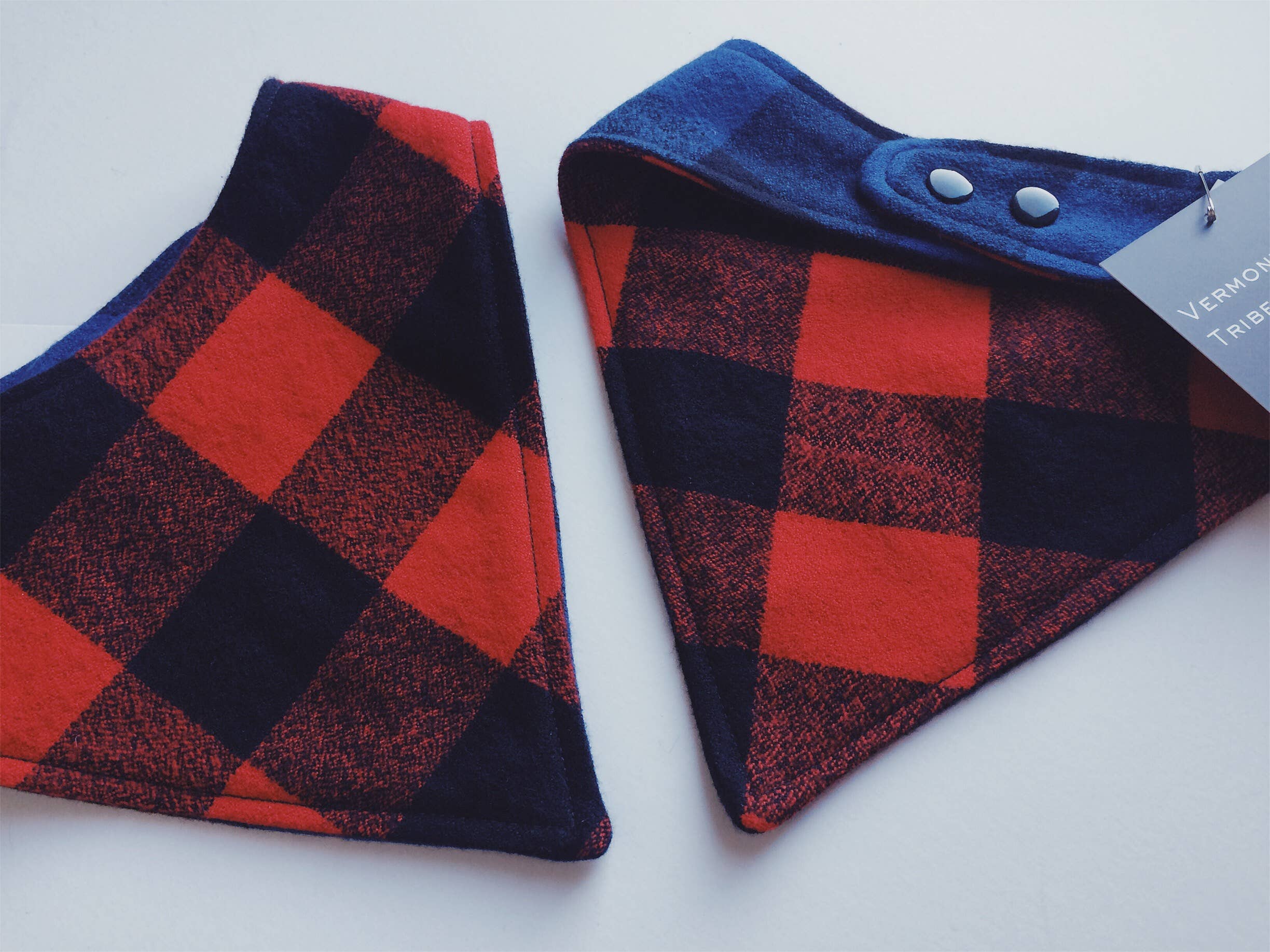 Reversible Bandana Bib — Blue & Red