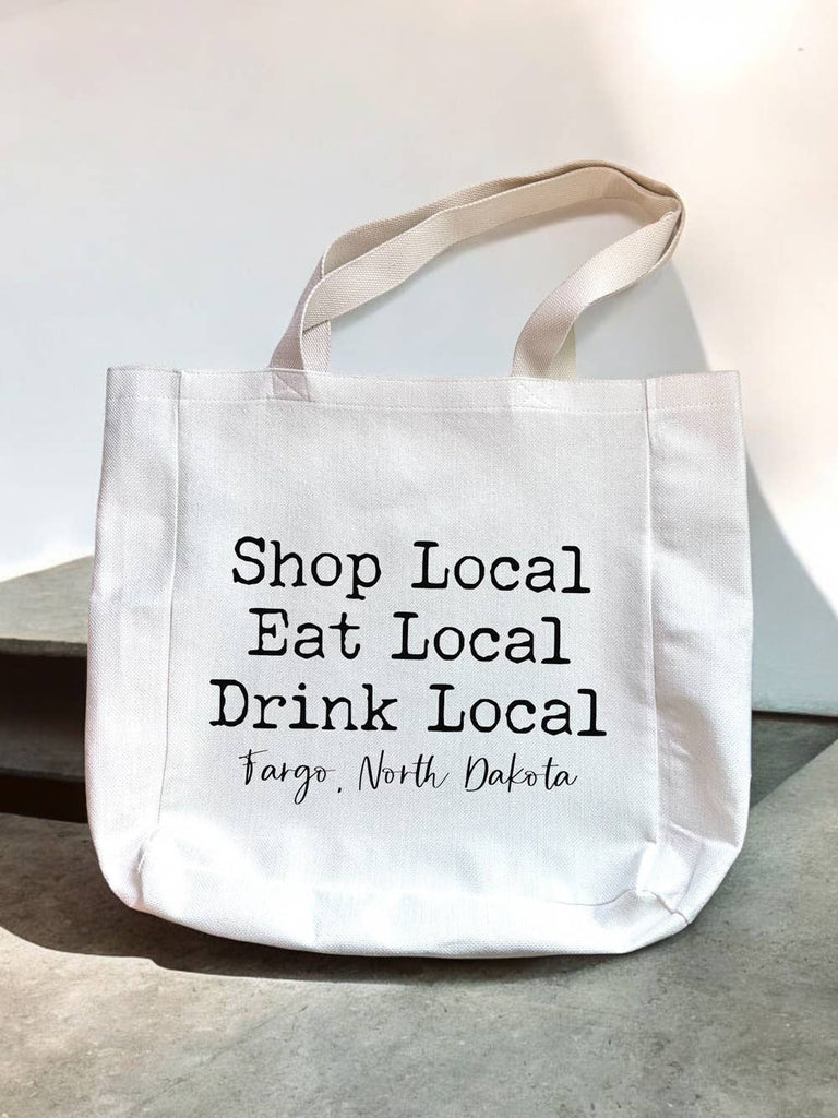 Shop Local Eat Local Custom Tote Bag