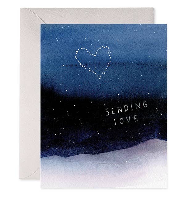 Night Sky Sending Love Greeting Card