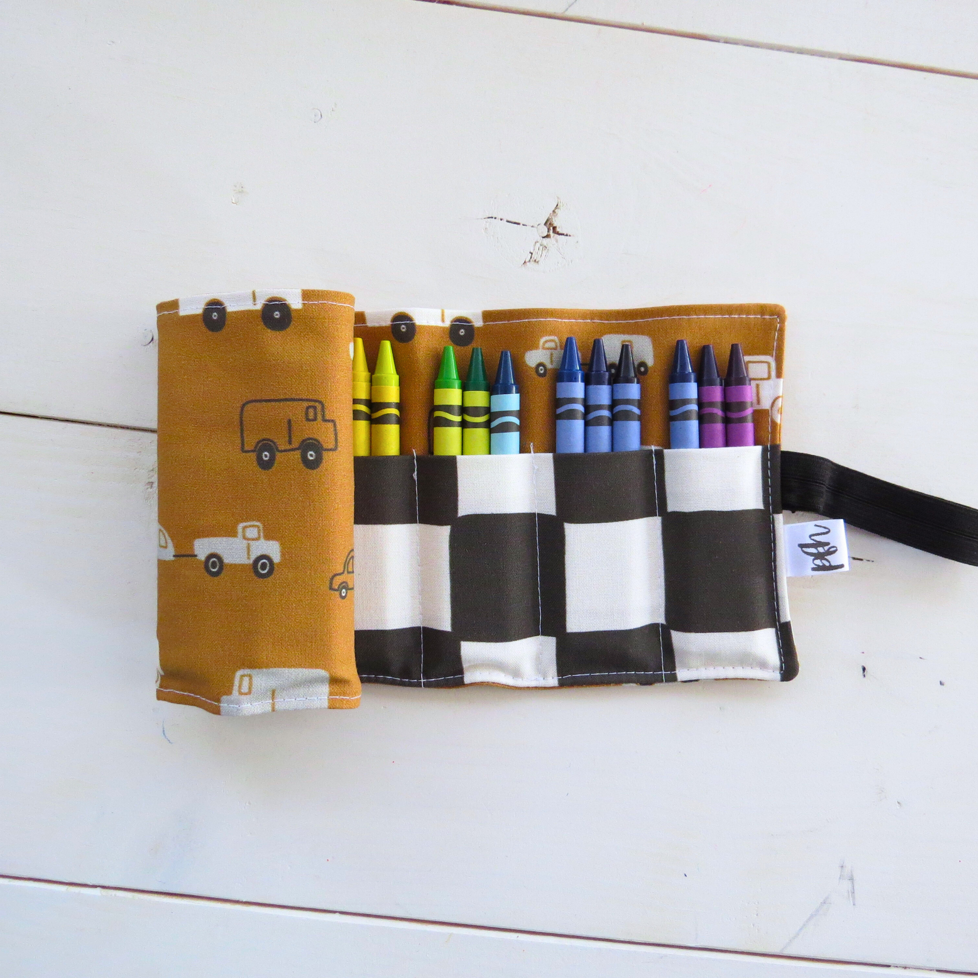 Car + Truck Crayon Roll-Up | Travel Art Organizer for Kids