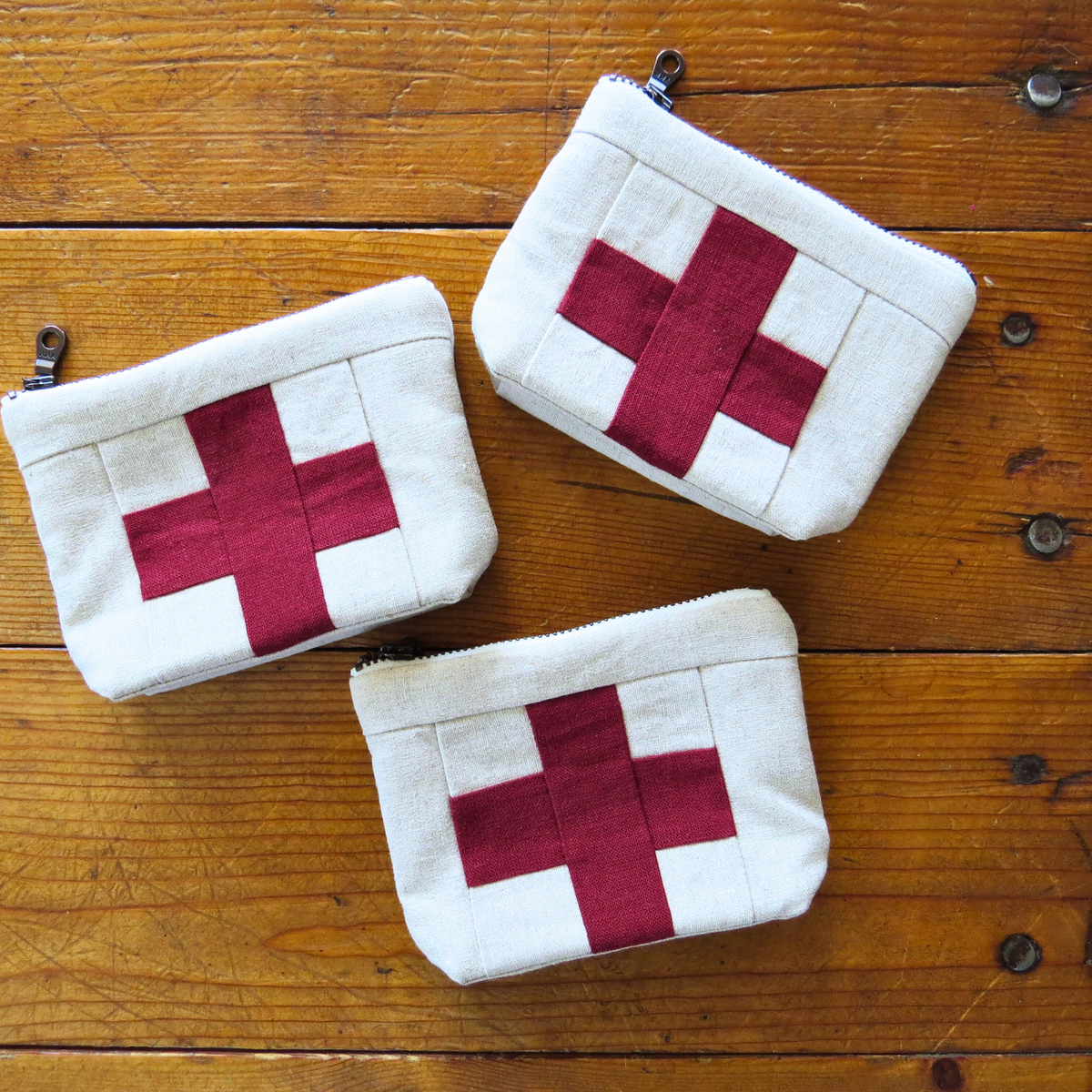 Handmade First Aid Travel Bag | Cream/Red