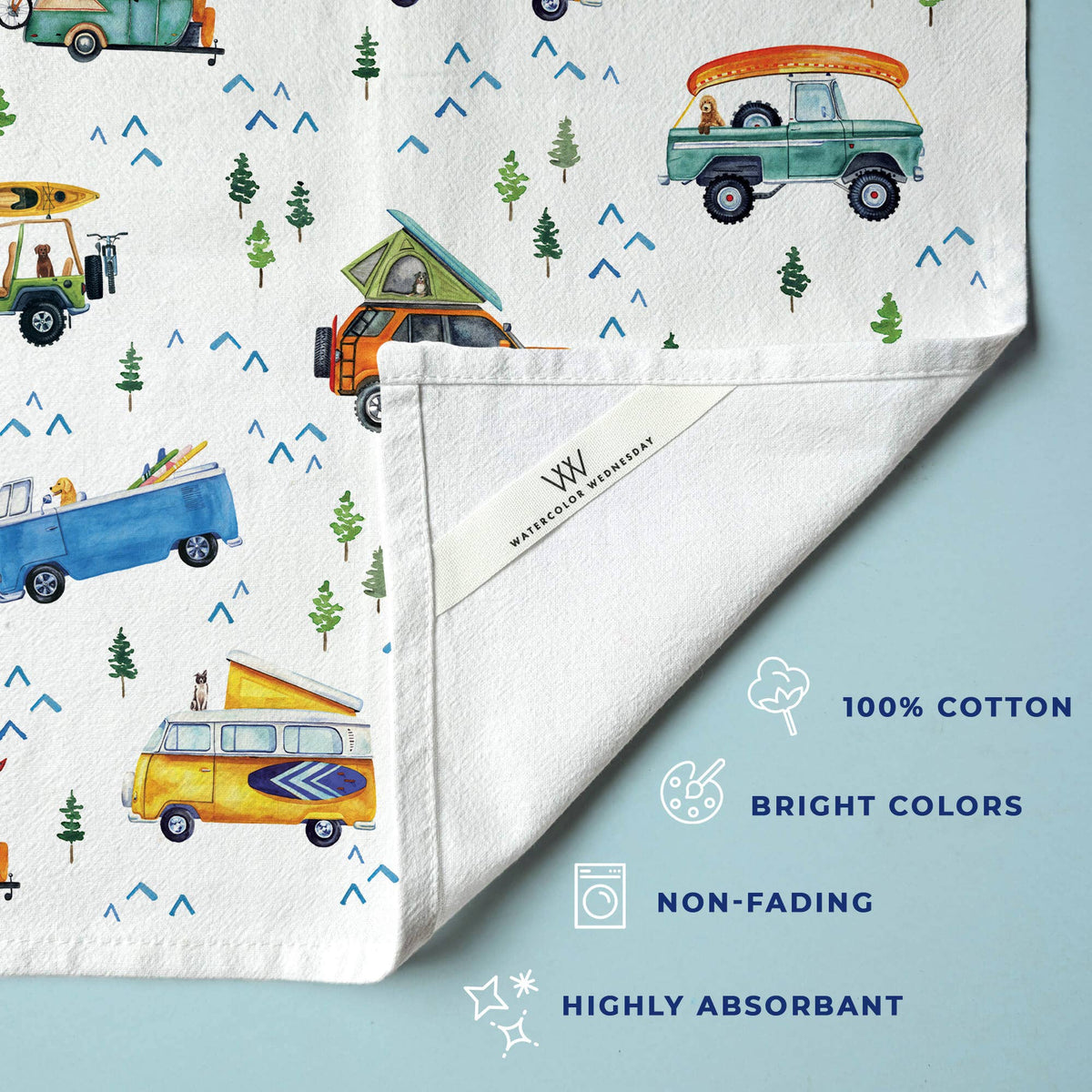 Adventure Dogs Tea Towel