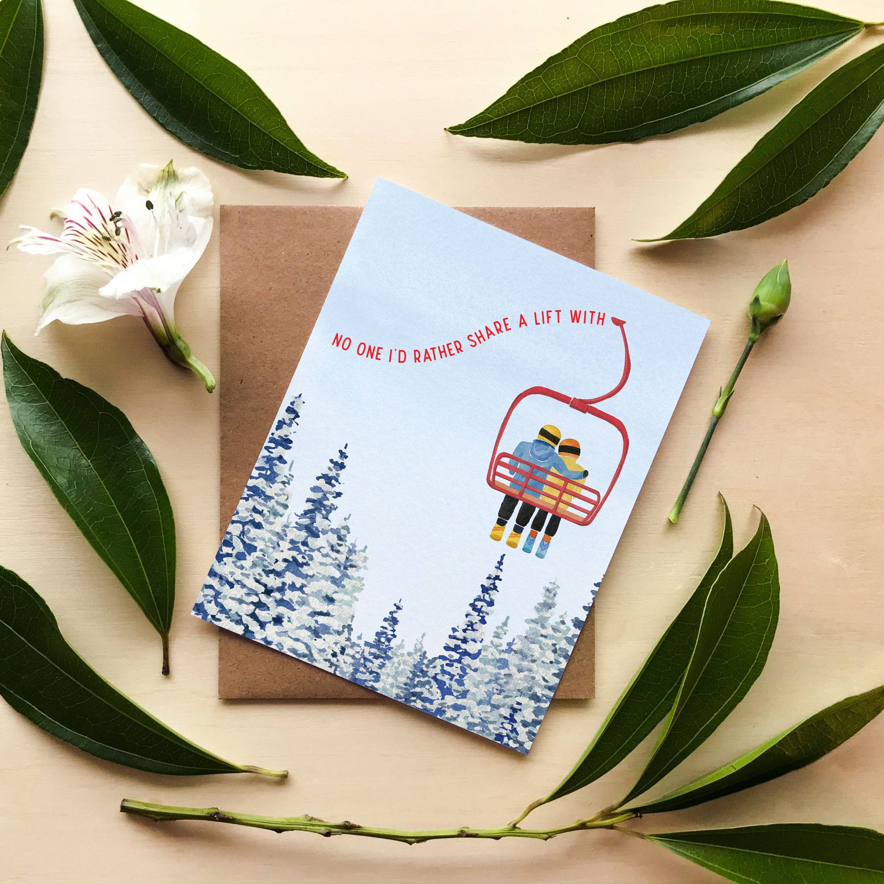 Chairlift Love Card