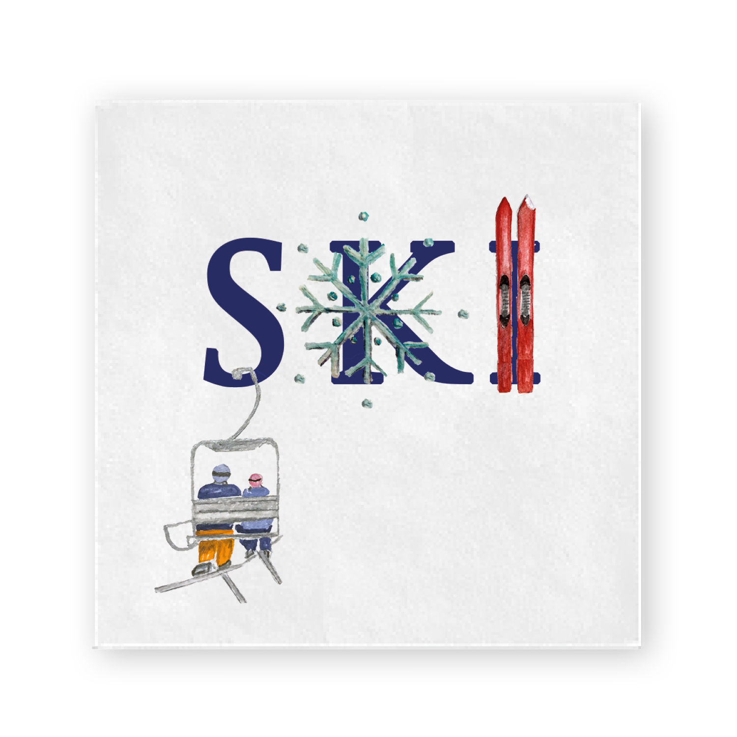 Ski Cocktail Napkins