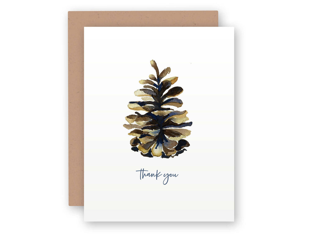 Pinecone Thank You | Watercolor Greeting Card Note