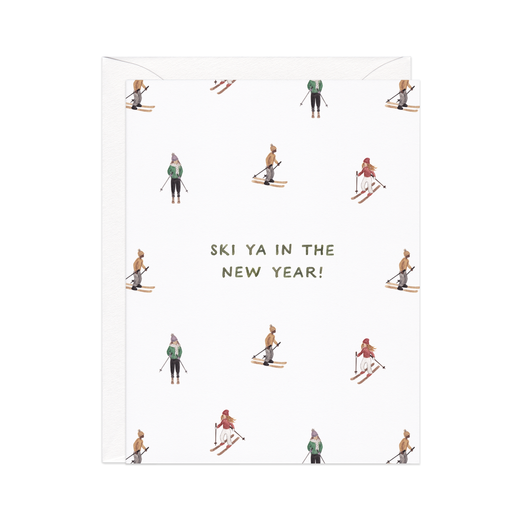 Ski Ya New Years — Cozy Winter Holiday Card