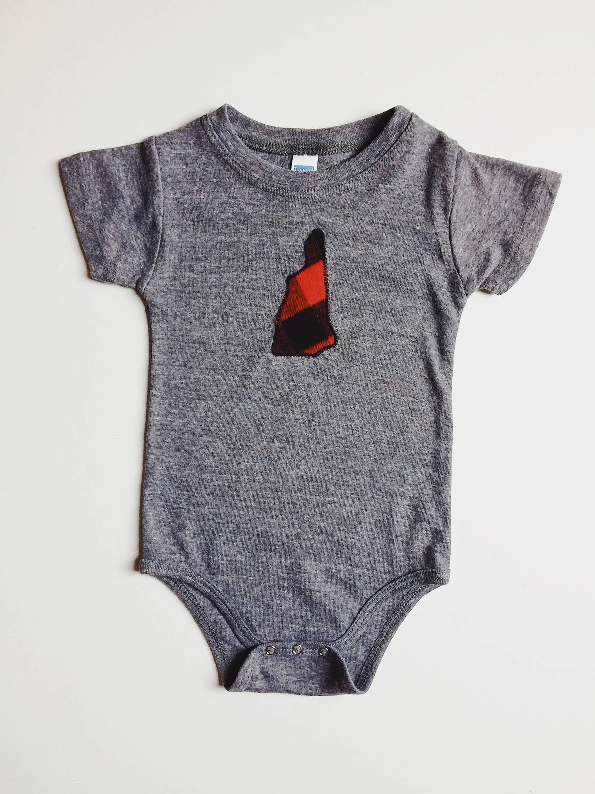 New Hampshire Baby Bodysuit — Buffalo Check Flannel