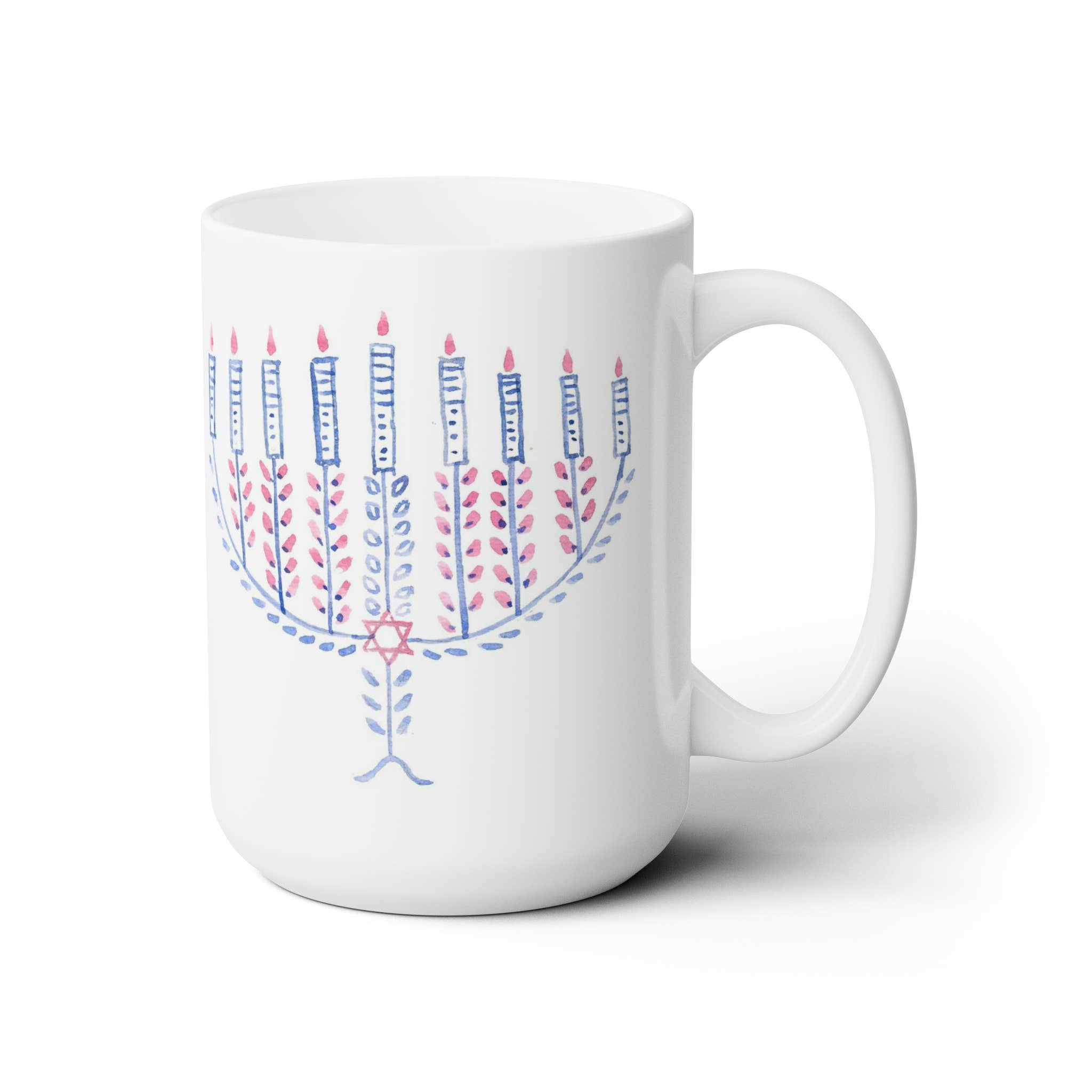 Menorah Hanukkah Ceramic Coffee Mug
