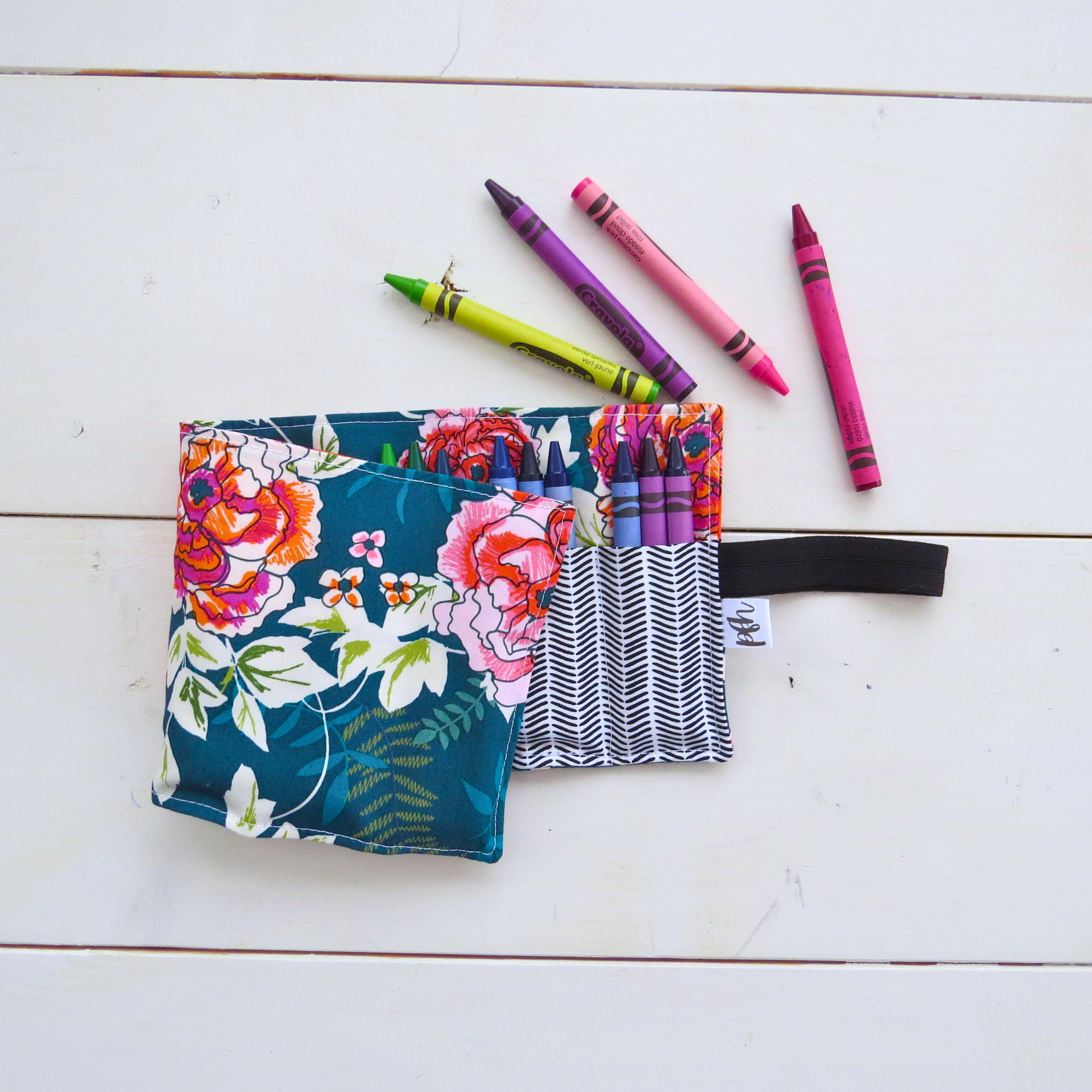 Everblooming Camellia Crayon Roll-Up | Travel Art Organizer for Kids