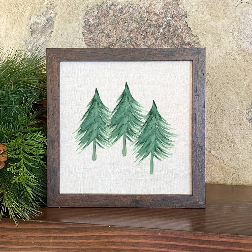 Three Trees Framed Sign