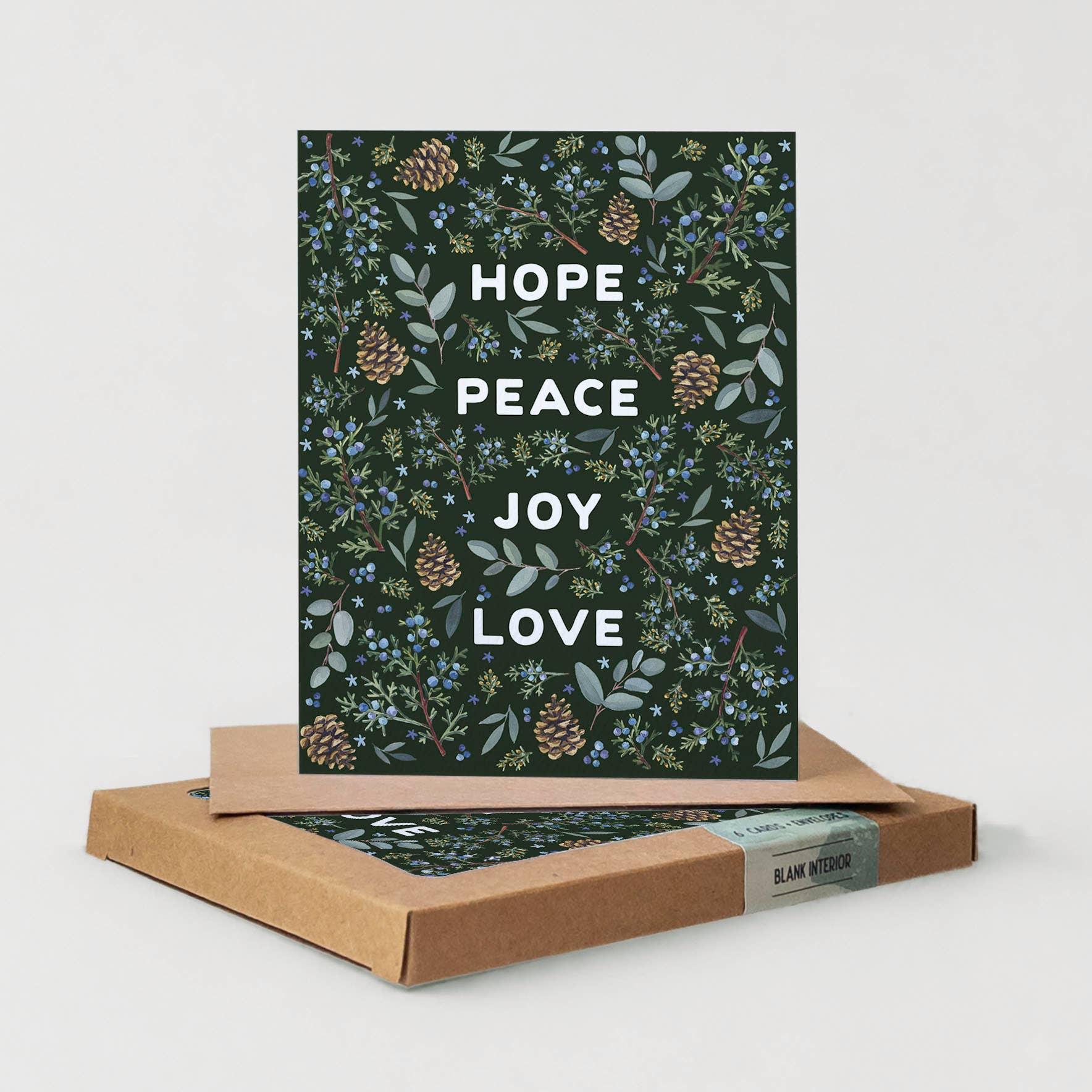 Winter Greenery Holiday Card — Boxed Set of 6