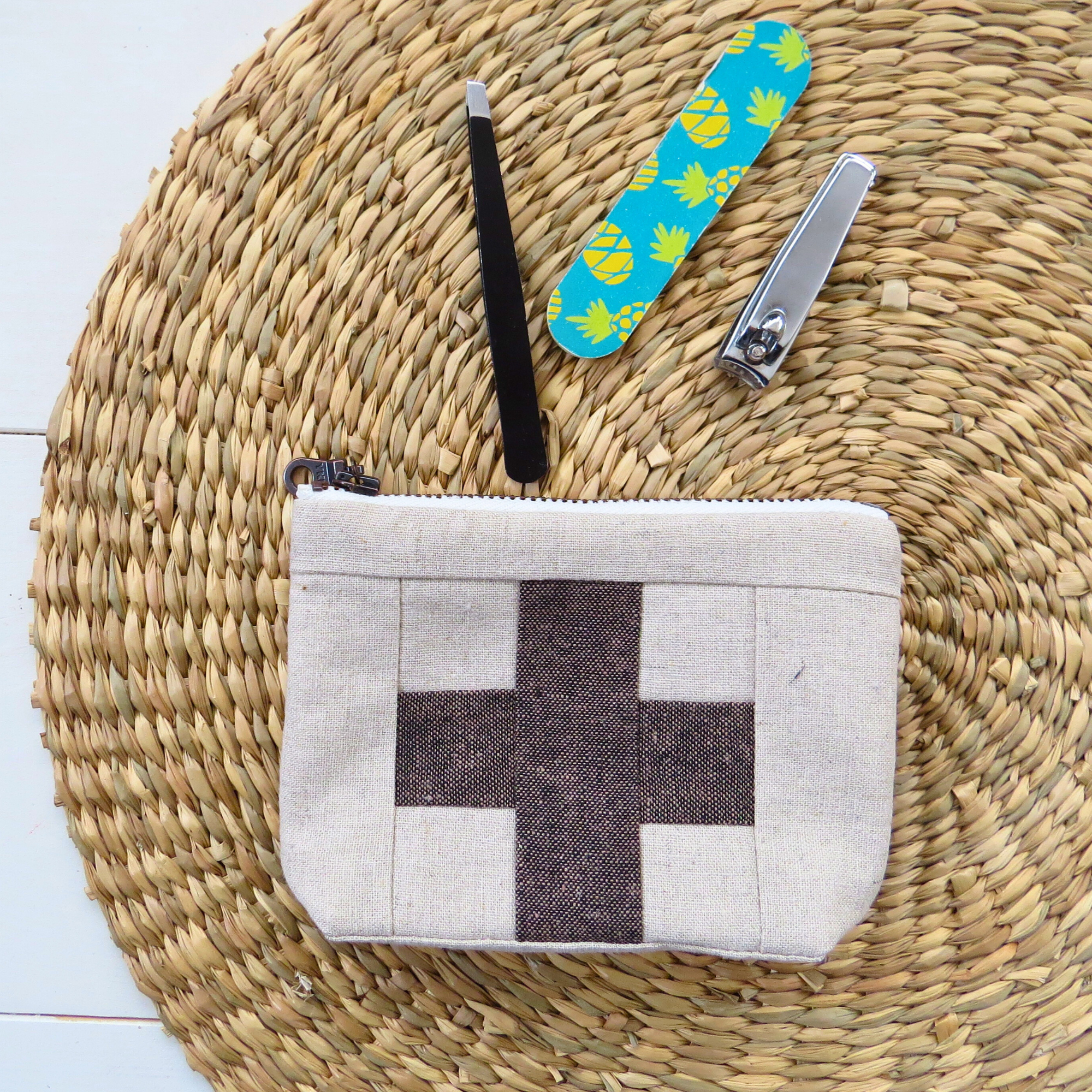 Handmade First Aid Travel Bag | Cream/Tobacco
