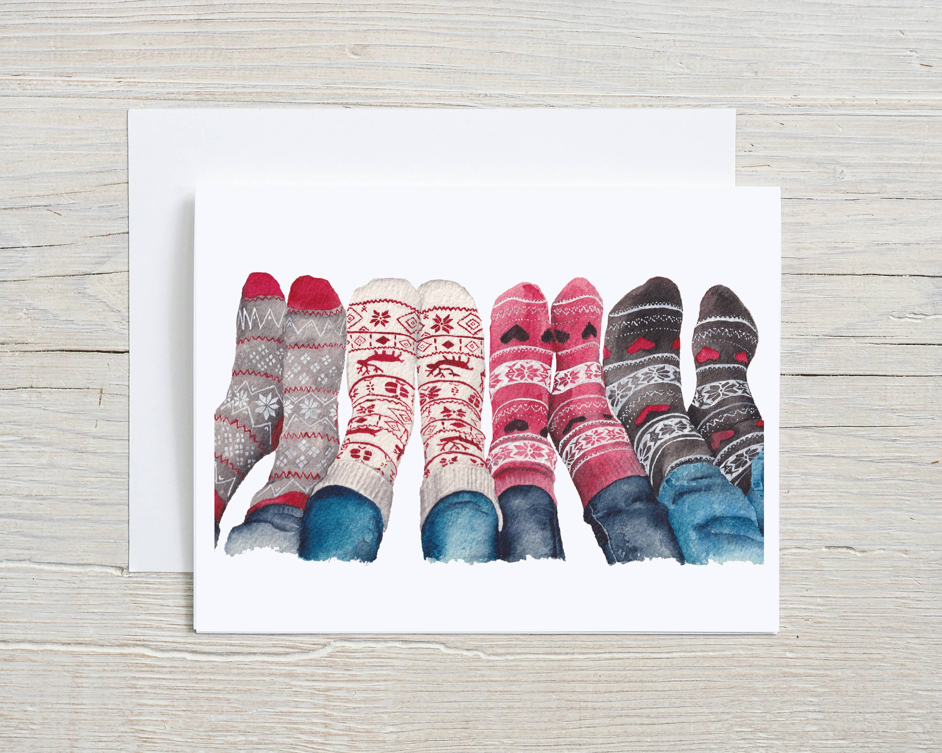 Holiday Socks | Greeting Card | Box Set of 6
