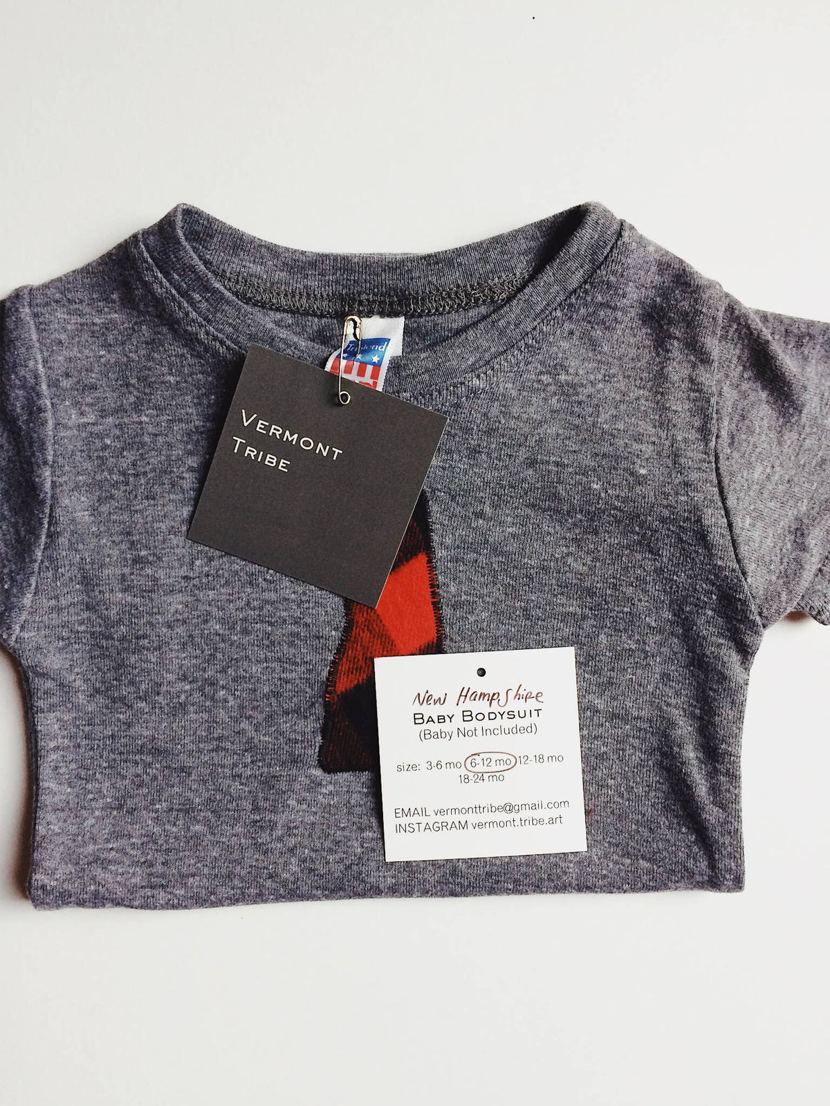 New Hampshire Baby Bodysuit — Buffalo Check Flannel