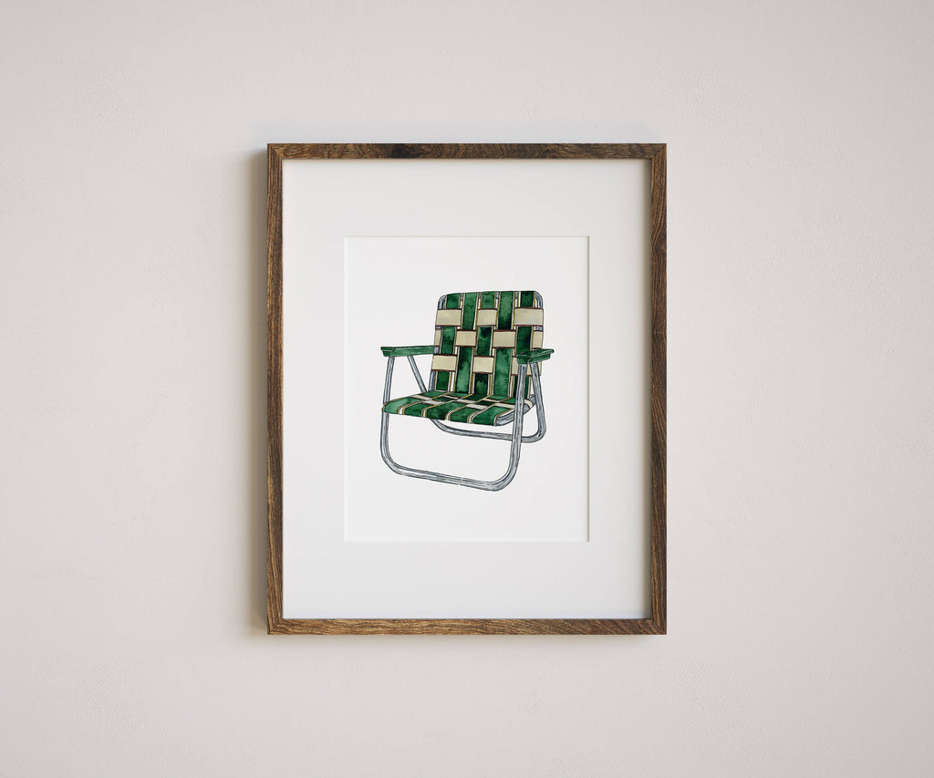 Camp Chair Watercolor Art Print