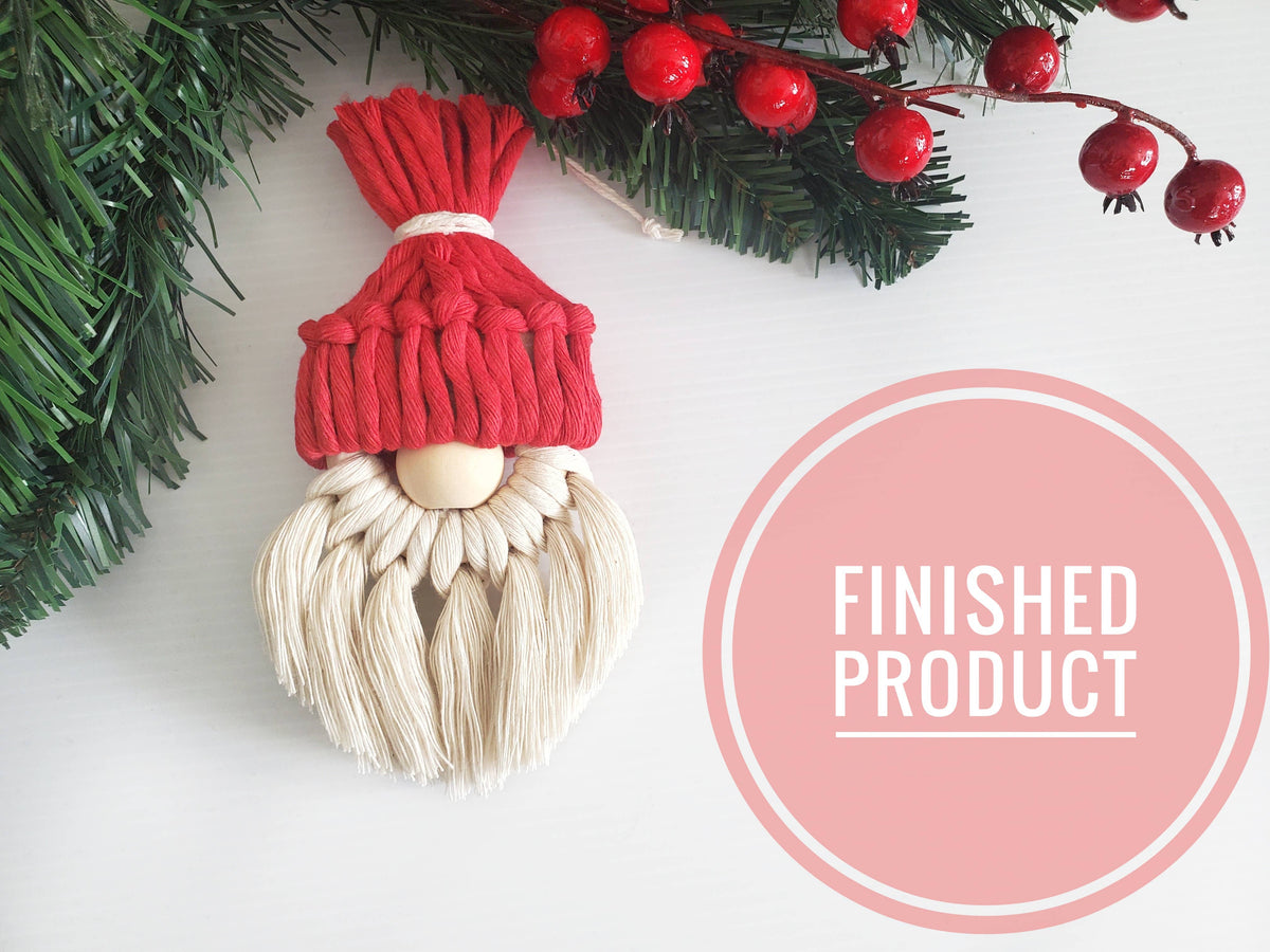 Macrame Christmas Gnome Ornament DIY Kit