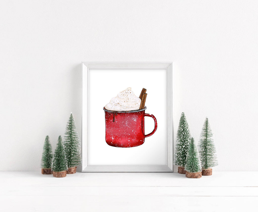 Hot Cocoa Watercolor Art Print