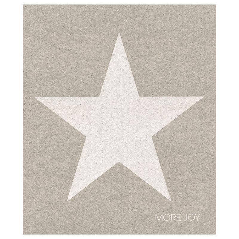 White Star on Grey Swedish Dishcloth