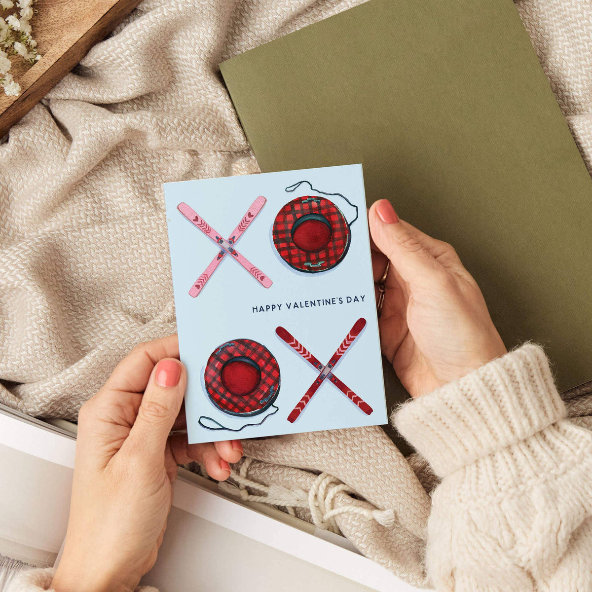Valentine's Day Card — XOXO Ski & Snow Tube