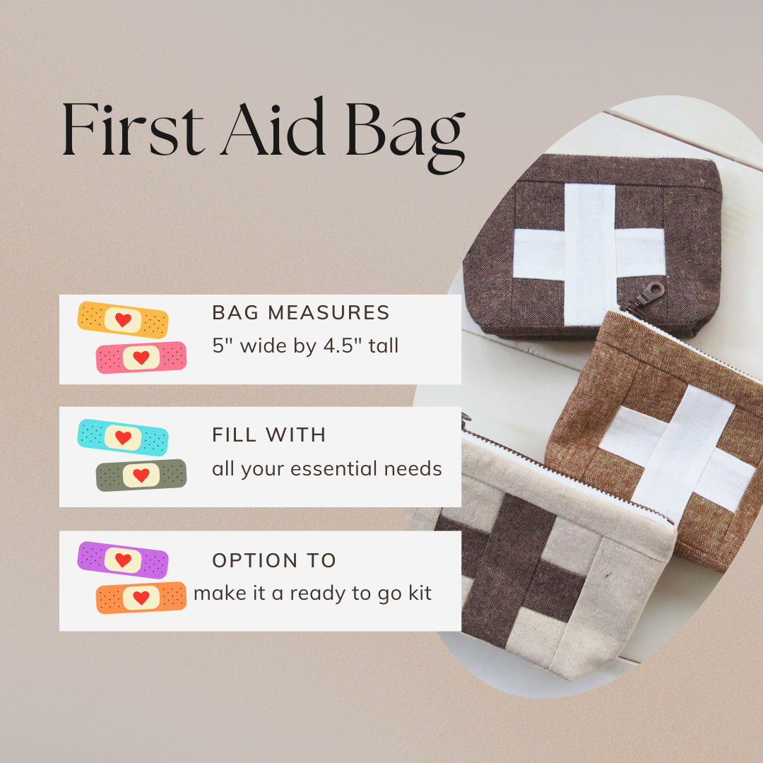 Handmade First Aid Travel Bag | Leather/Cream