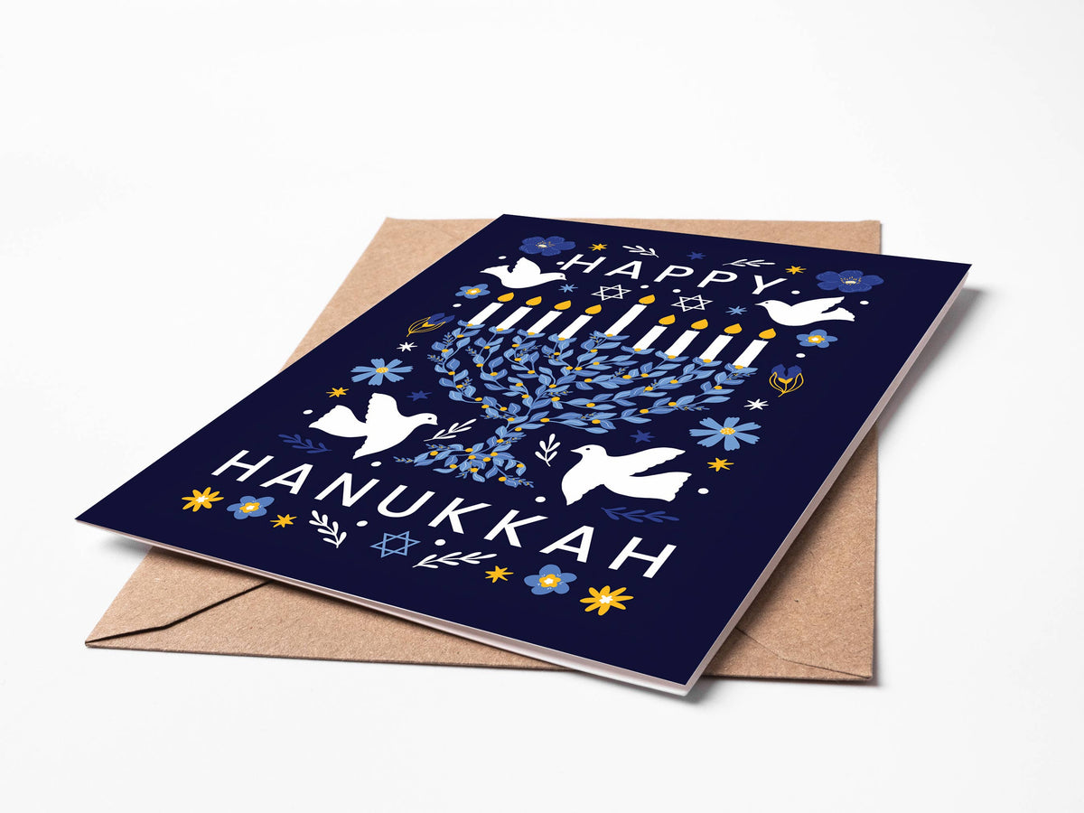 White Doves Hanukkah Card | Boxed Set of 6