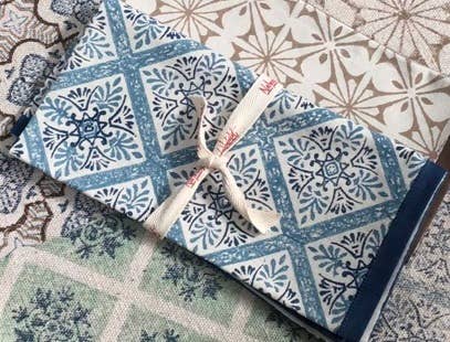 Porto Blue Tile Handblock Printed Napkins