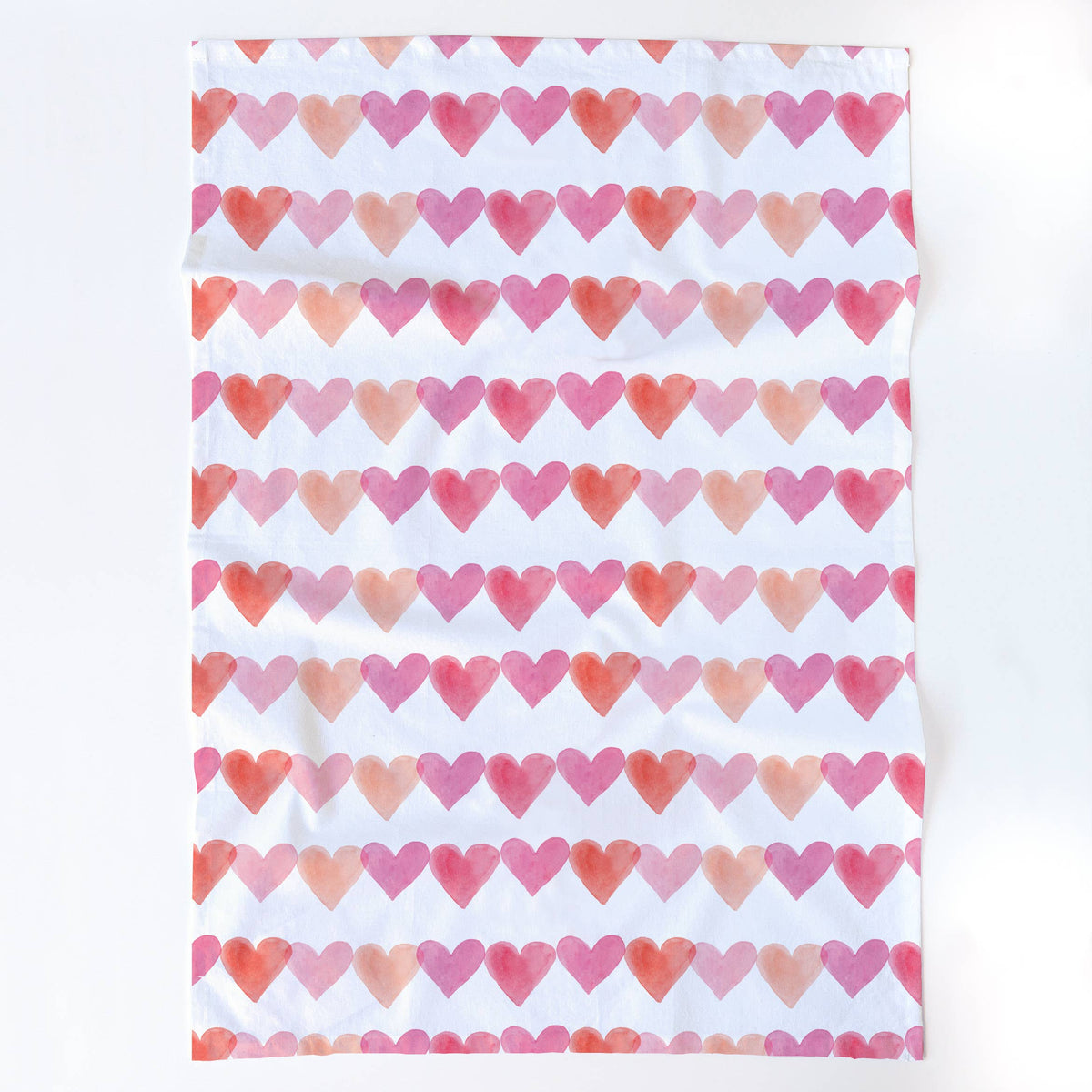 Pink Hearts Tea Towel — Valentine's Kitchen Towel