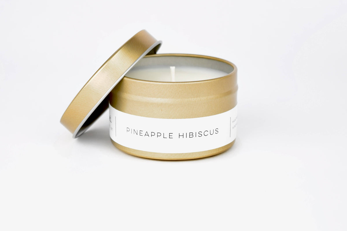 Pineapple Hibiscus Soy Candle | 5 oz Gold Tin