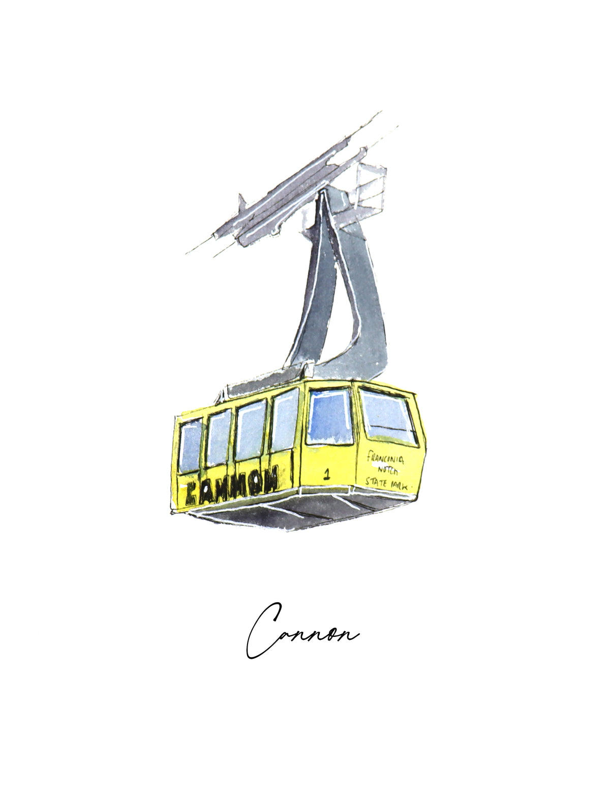 Cannon "Mustard" Aerial Tramway - 8x11 Art Print