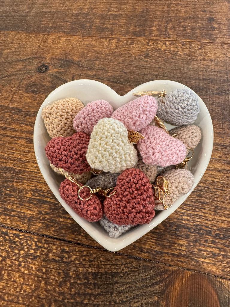 Crochet Heart Key Chain