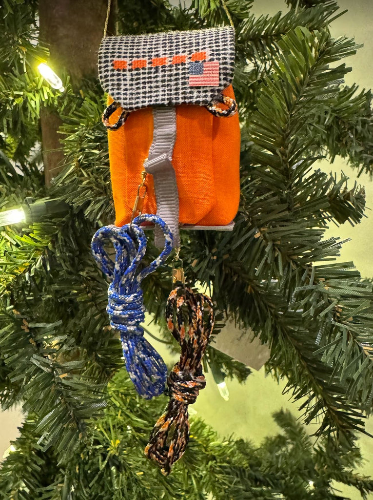 Rock Climbing Backpack Ornament