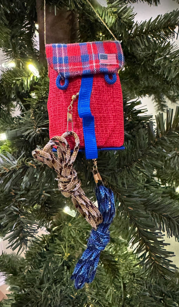 Rock Climbing Backpack Ornament