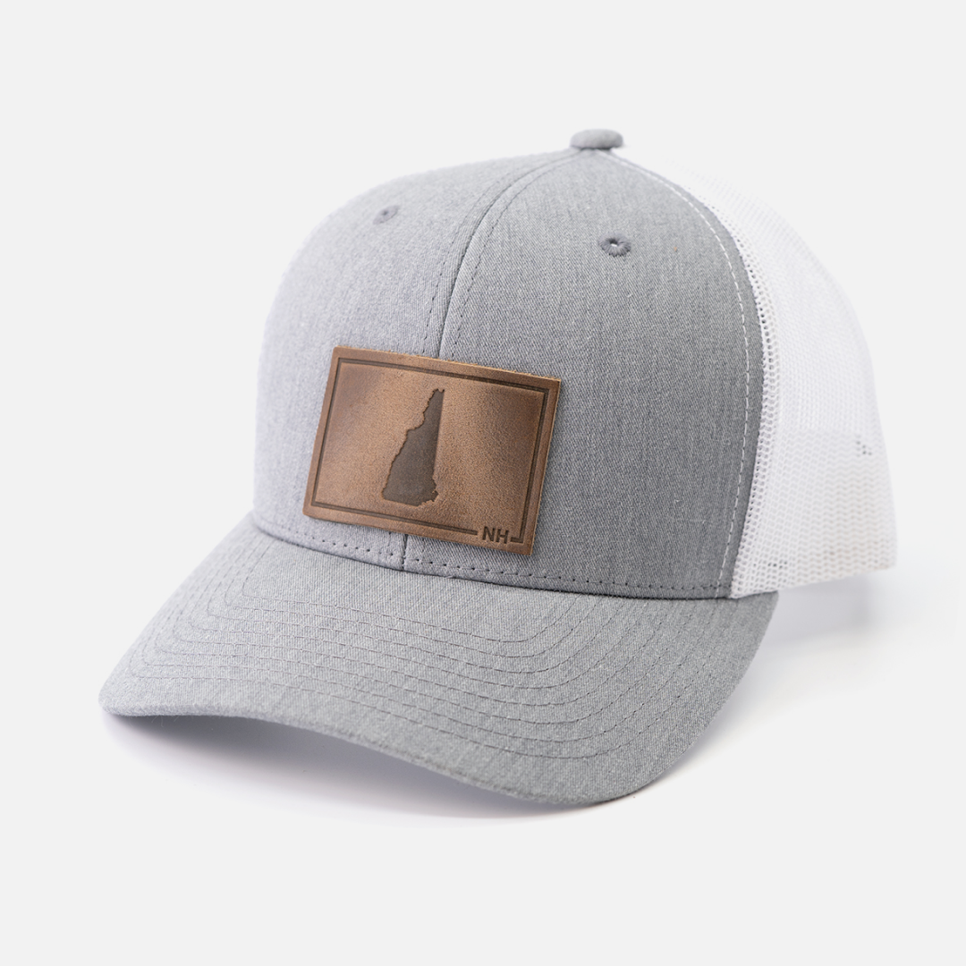 New Hampshire Leather Patch Trucker Hat