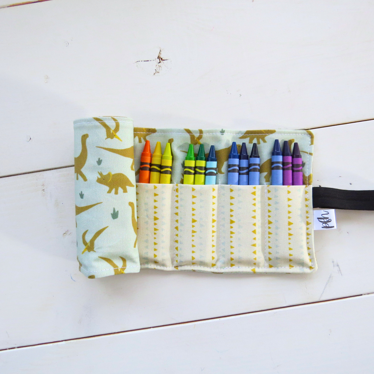 Dinosaur Crayon Roll-Up | Travel Art Organizer for Kids