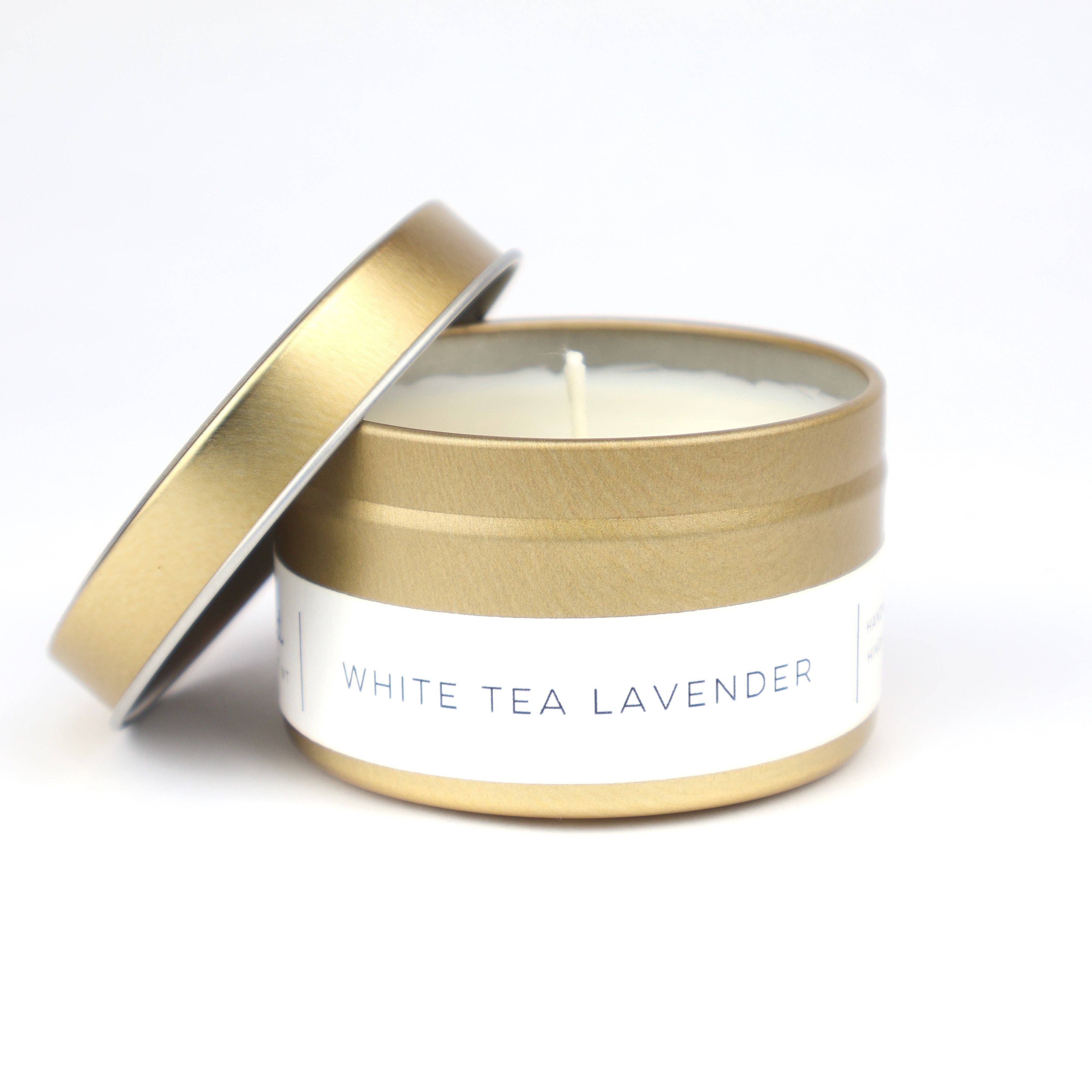White Tea Lavender Soy Candle | 5 oz Gold Tin