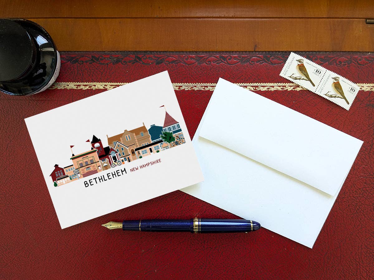 Bethlehem New Hampshire Cityscape Blank Greeting Card