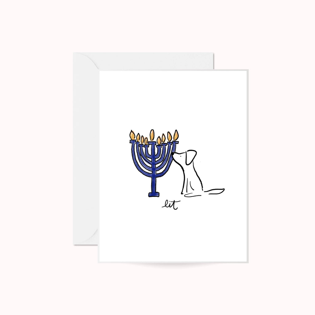It's Lit — Hanukkah Dog Card
