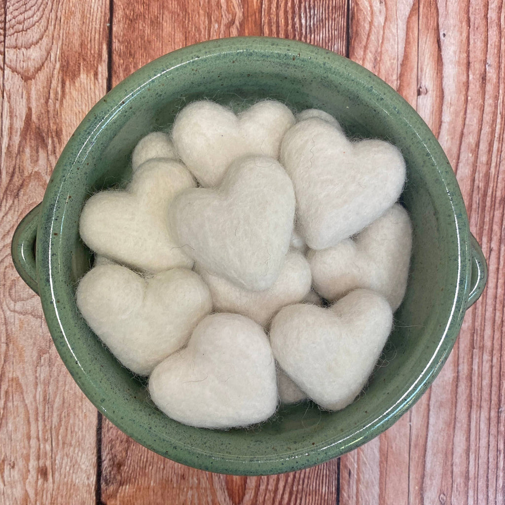 Felt Hearts Loose Cream