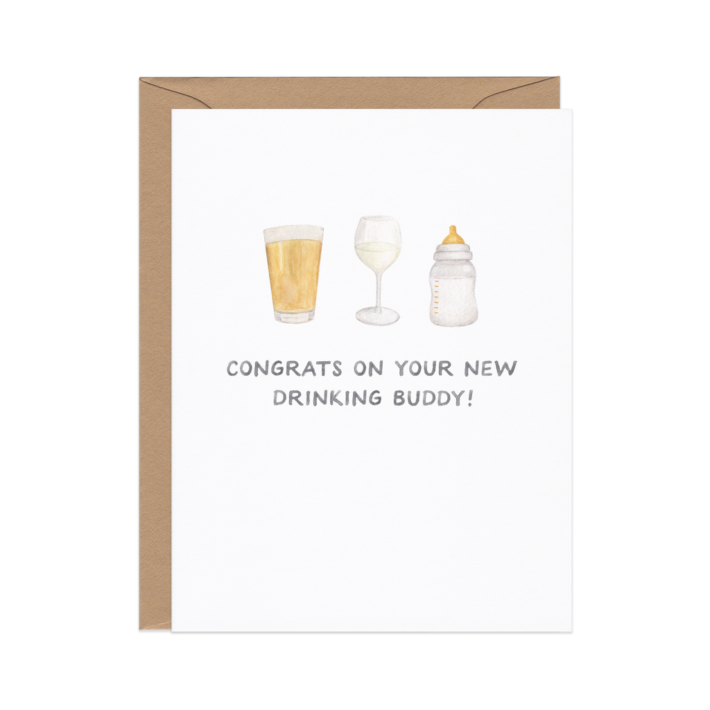 Drinking Buddies — Funny New Baby / New Parents Card