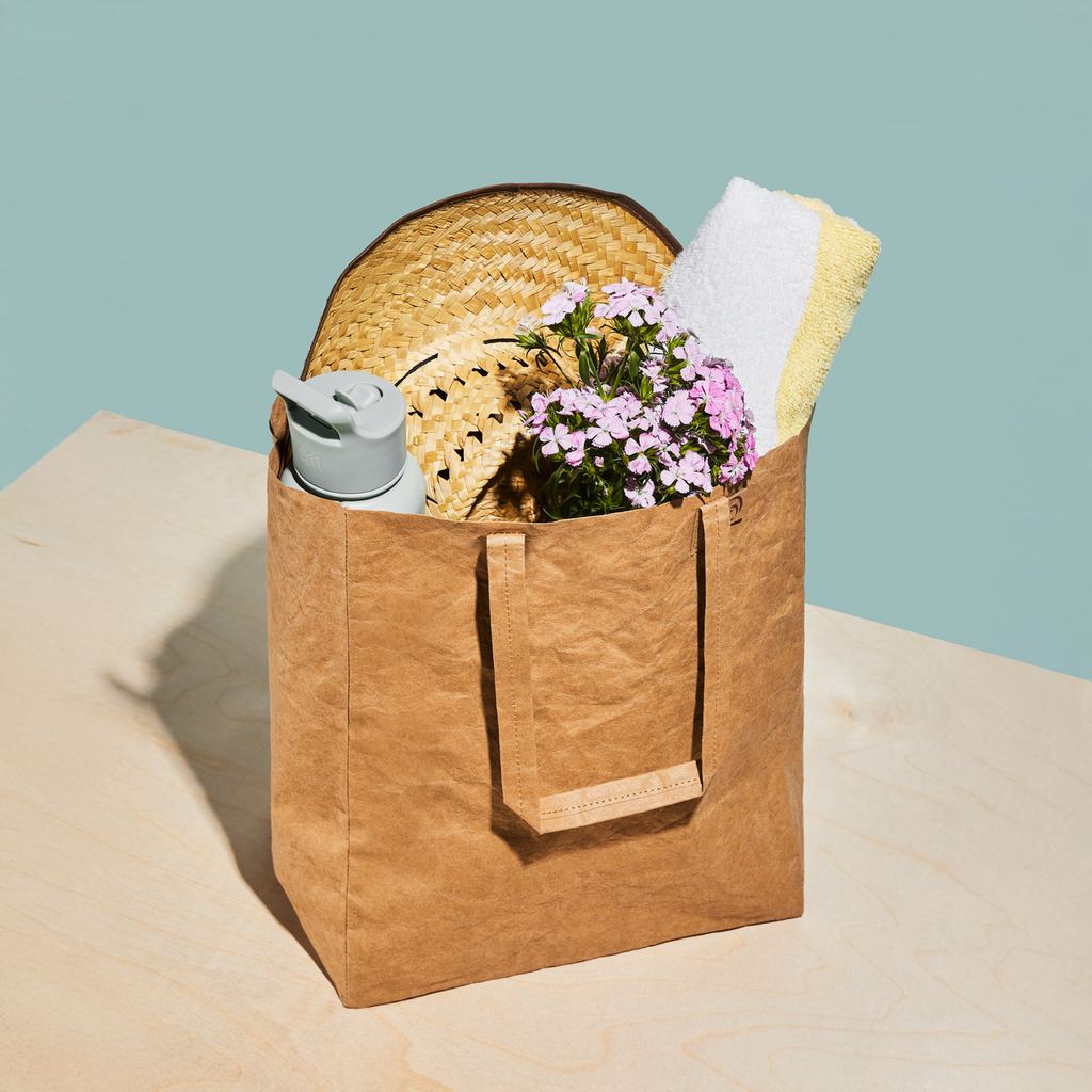 Market Tote, Reusable Vegan Leather Shopping Bag