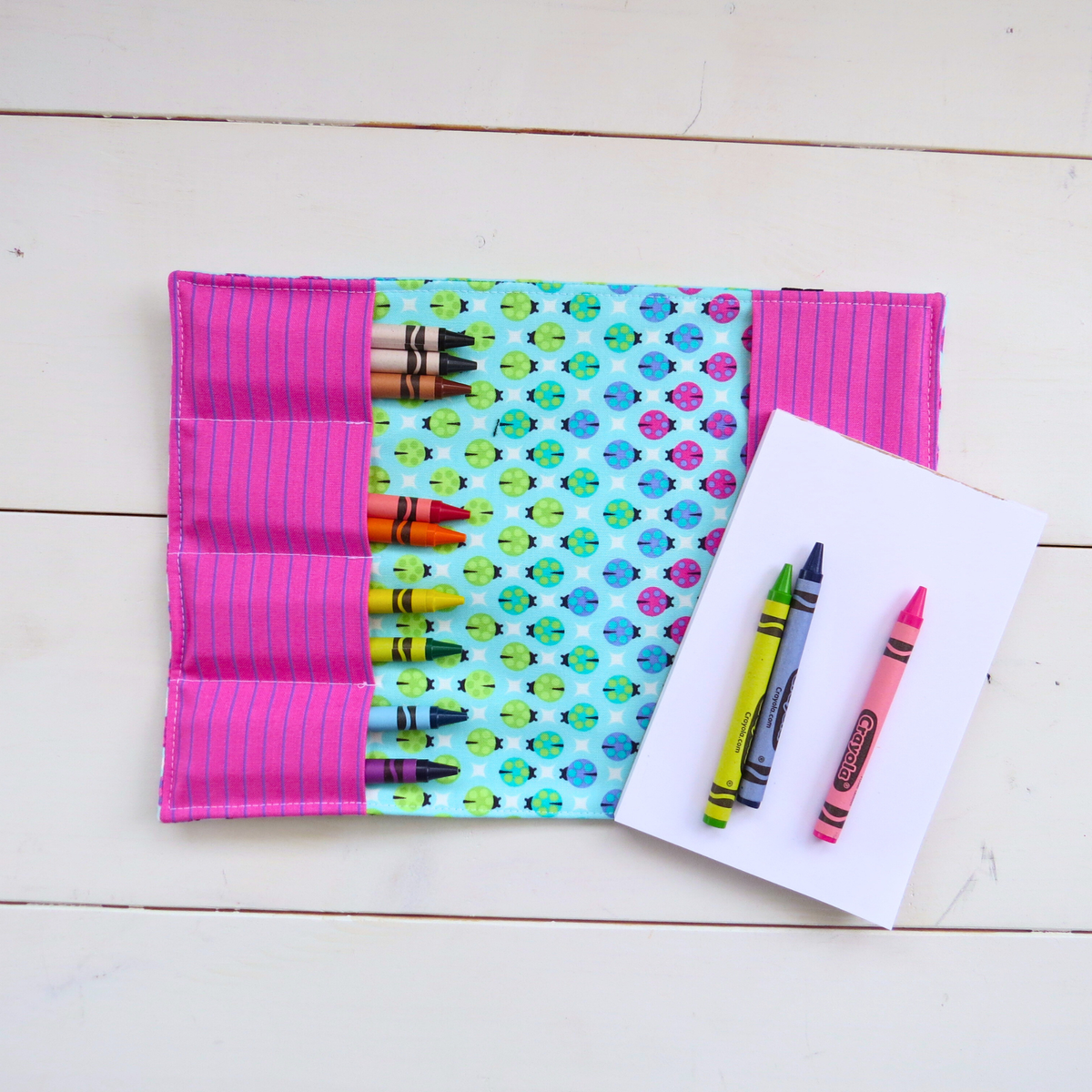 Ladybug Crayon Holder & Notebook | Handmade Travel Art Kit for Kids