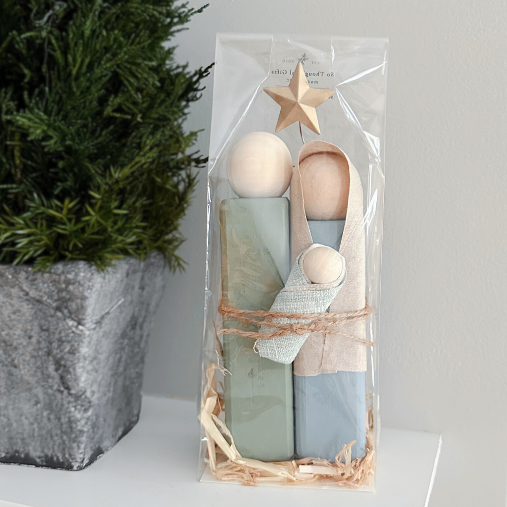 Hand-Painted Wooden Nativity Set