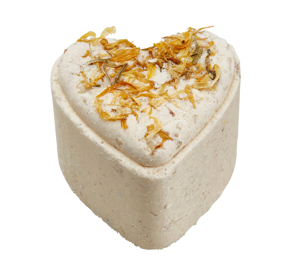 Heart Shape Lemongrass Calendula Bath Bombs with Organic Essential Oils