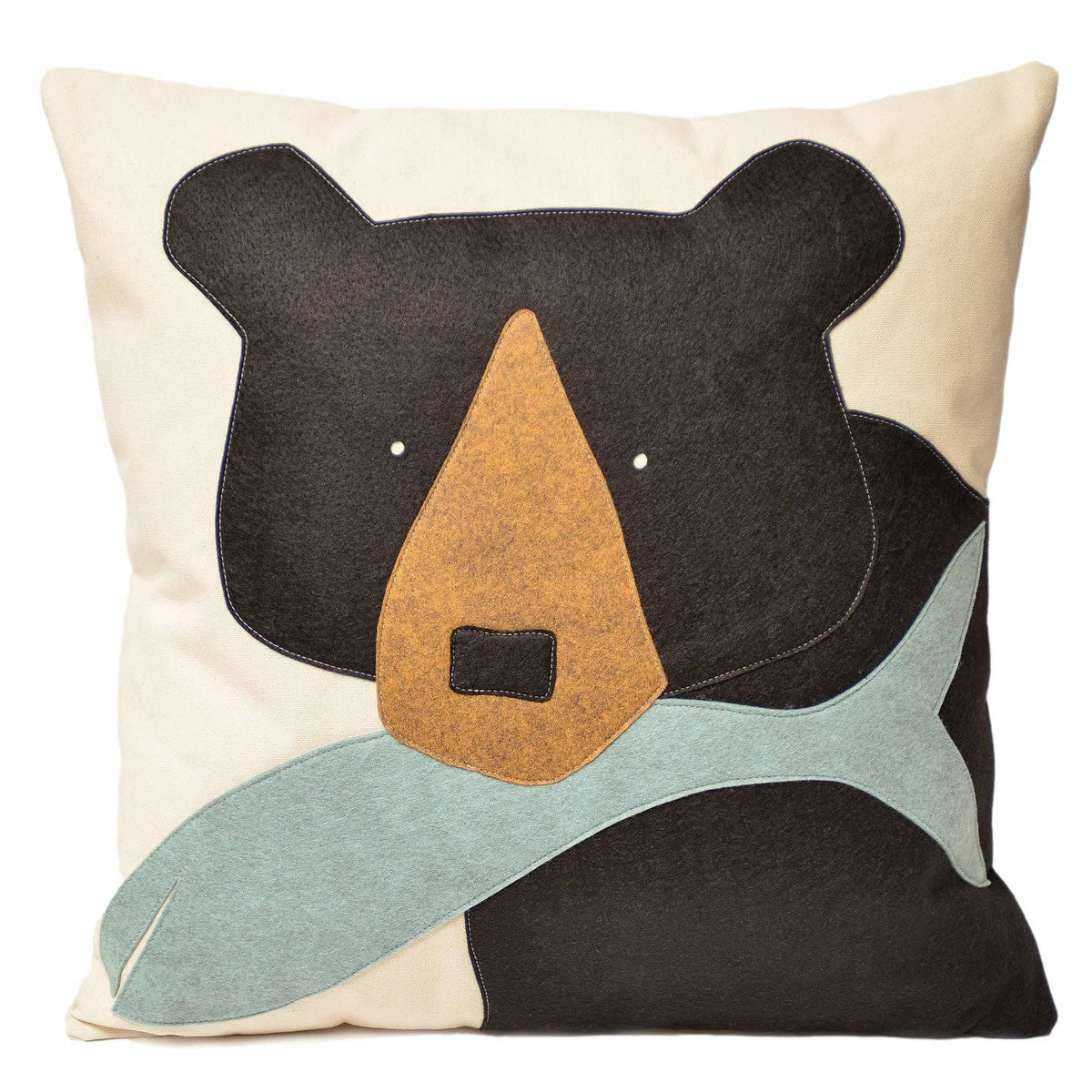 Pepper the Black Bear Square Pillow