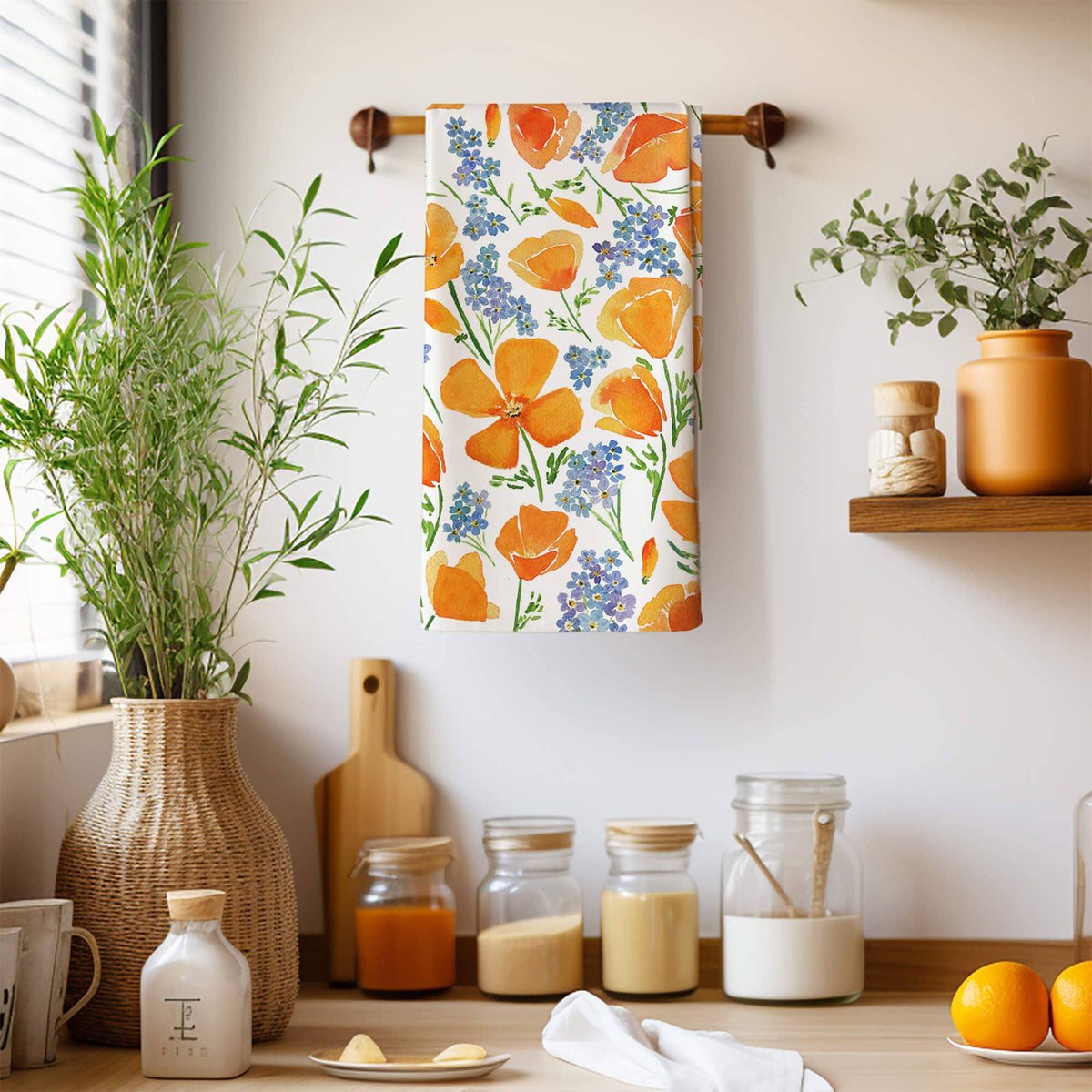 California Poppy Tea Towel