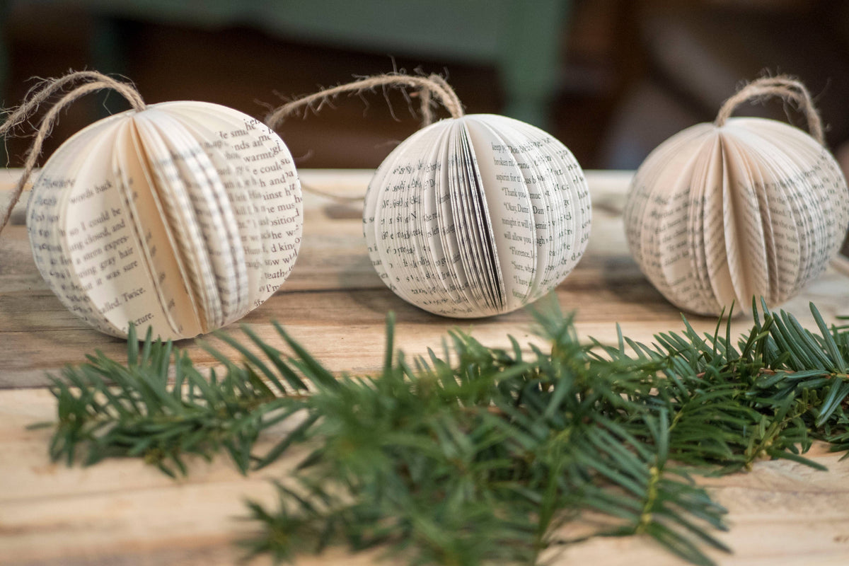 Repurposed Book Christmas Ornament