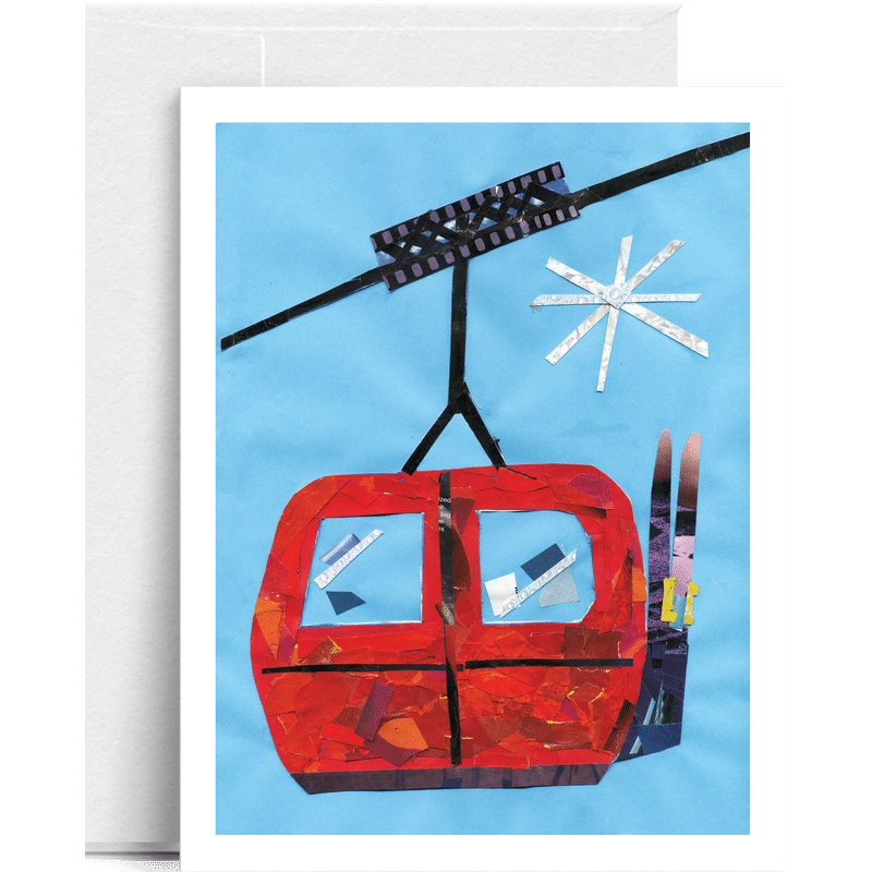 Gondola Blue Sky Winter Greeting Card Set