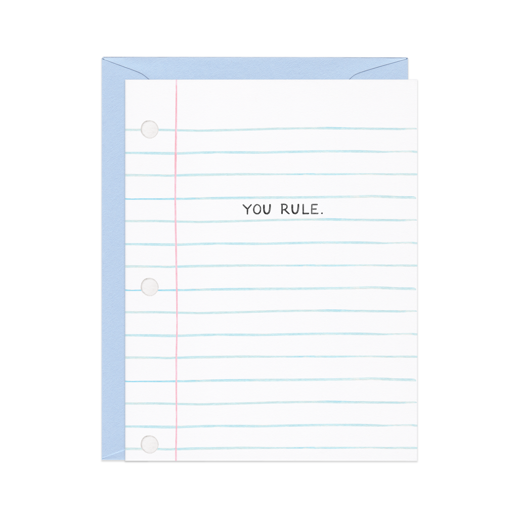 You Rule Notebook Paper — Teacher Appreciation Card