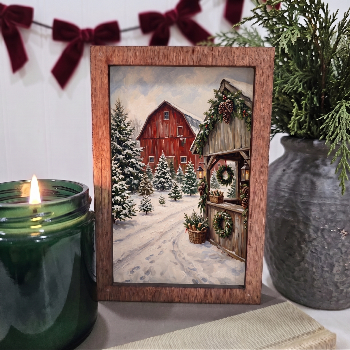 Christmas Tree Farm Decorative Wooden Block